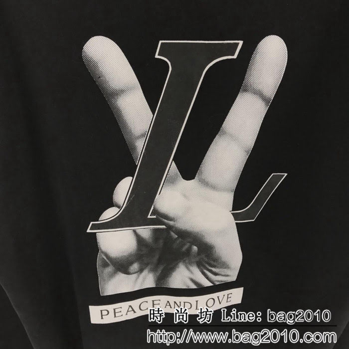 LV路易威登 18fw秋冬新款 做舊黑色 連帽衛衣 男女同款 ydi1178